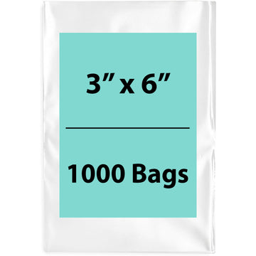 Clear Poly Bags Flat Thickness: 6 Mil Size: 3 inch X 6 inch